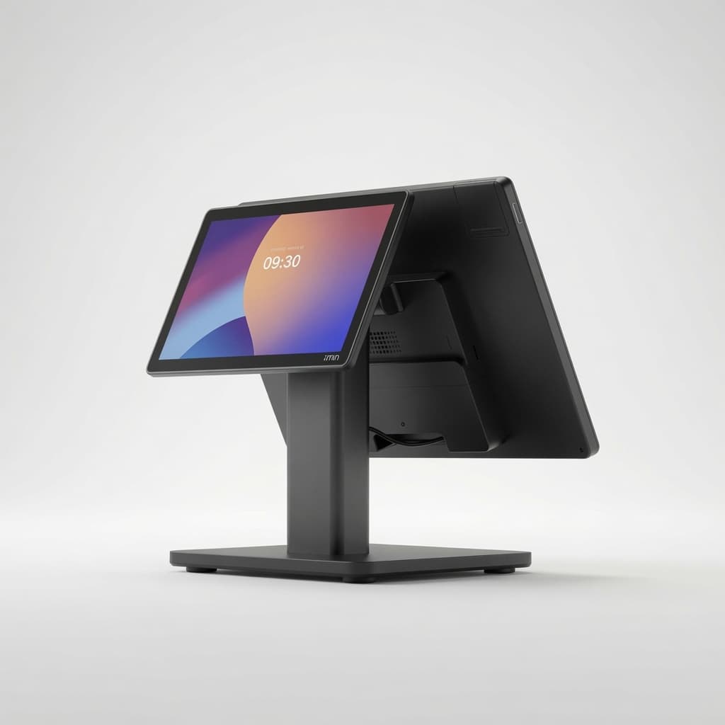 iMin Swan 2 dual-screen POS with 15.6 inch operator display and 10.1 inch customer display